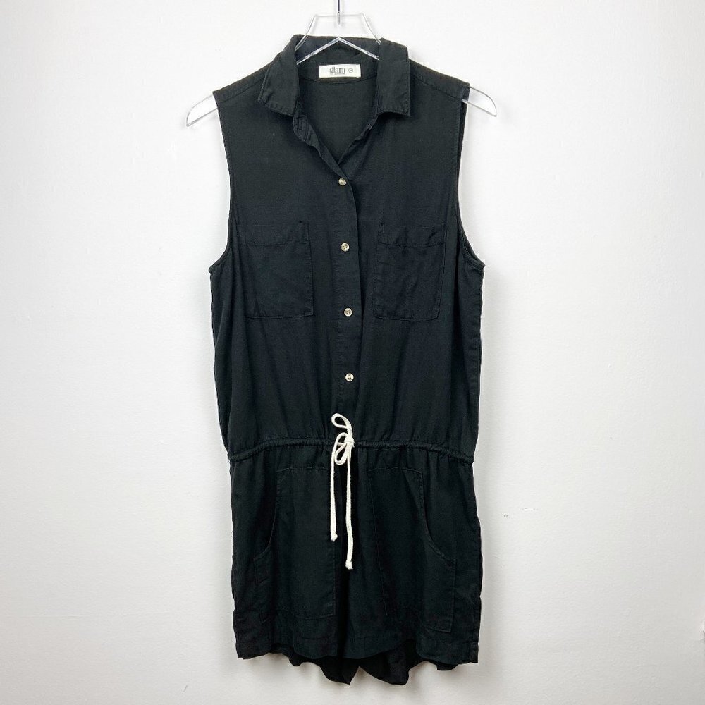 GLAM | Black Tencel Sleeveless Romper Medium